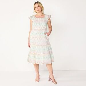 DRAPER JAMES RSVP 100% Cotton Print Midi Sun Dress Size XXL